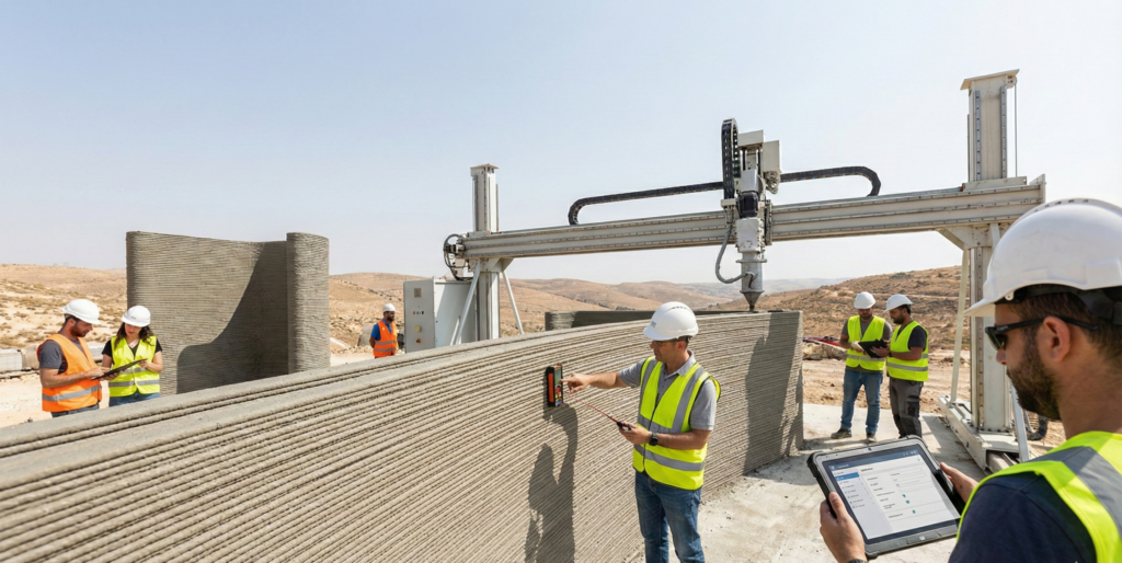 Laycon at ConTech Israel showcasing 3D concrete printing